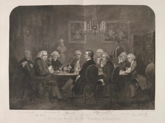 A Literary Party at Sir Joshua’s Reynolds’s engraving by D. George Thompson after James William Edmund Doyle