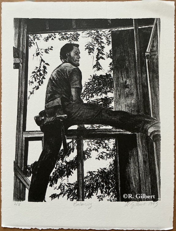 Balancing, 1993 lithograph by Roxane Gilbert