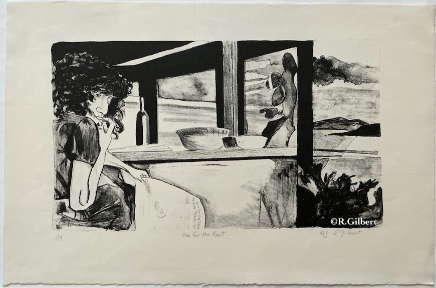 One for the Heart, 1983 lithograph by Roxane Gilbert