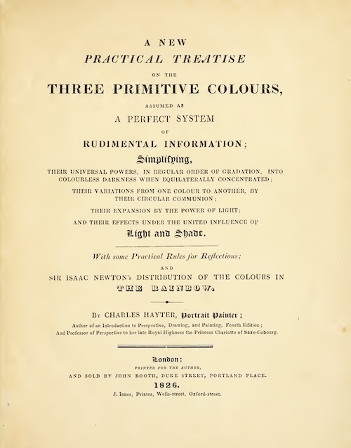 A New Practical Treatise on the Three Primitive Colours by Charles Hayter, 1826